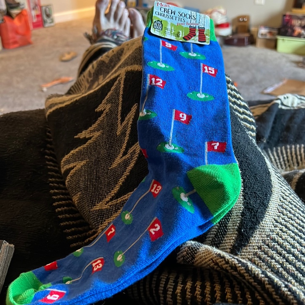 Golf ⛳️ flags men’s crew socks O/S size